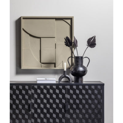 Vaso in legno vere metal nero 28 cm | 6 pezzi