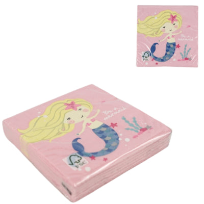 Tovaglioli Amscan essere una sirena 25 x 25 cm 3 strati rosa 20 pezzi | 24 pezzi