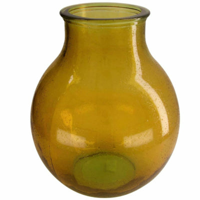 Jarrón cristal amarillo ocre 36 cm | 2 piezas
