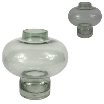 Jarrón cristal gris 20,5 cm 2 surtidos | 6 piezas