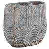 Ptmd bloempot rexin ovaal grijs l 40 cm | 2 stuks