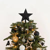 Piek kerstster glitter zwart 23 cm | 24 stuks