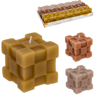 Cubo de vela Out of the blue 5,5 x 5,5 cm 3 surtidos | 36 piezas