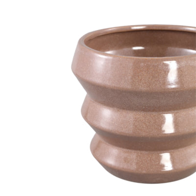 Ptmd bloempot tims xl bruin 19 cm | 6 stuks