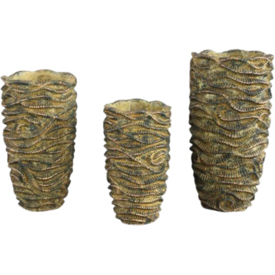 Ptmd macetero olas marrón alto s 27 cm | 6 piezas