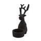Portacandela Daan in legno curvato dobra nero 14 cm | 9 pezzi