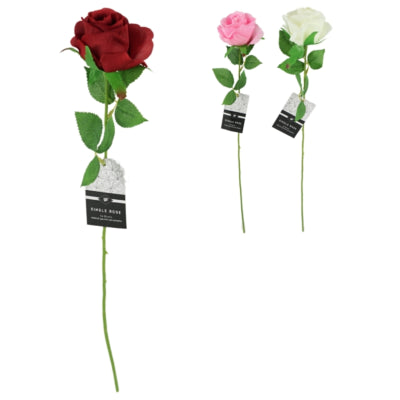 Rosa artificial 3 surtidas | 48 piezas