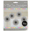 Amscan decoratieve waaiers zilverkleurig 15 cm set van 5 | 24 stuks