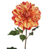Ptmd kunstbloem dahlia geel rood 73 cm | 6 stuks