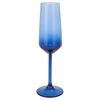 Bicchiere da champagne in vetro blu 195 ml | 12 pezzi