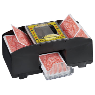 Relaxdays mescolatore di carte a batteria nero 2 mazzi | 6 pezzi