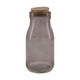 Fles met kurk rookglas grijs 12,5 cm | 48 stuks