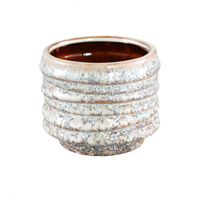 Ptmd vaso da fiori hindouy crema 14 cm | 18 pezzi