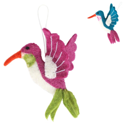 Ciondolo decorativo Ngk colibrì in feltro 13 cm 2 assortiti | 18 pezzi