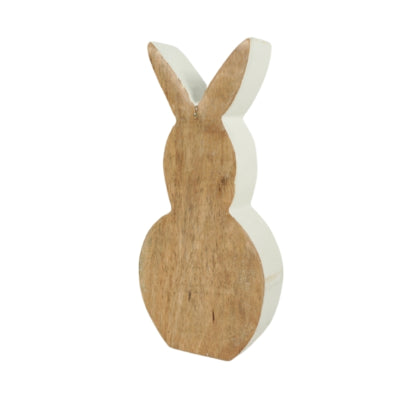 Figura lepre in legno bianco 23 cm | 18 pezzi