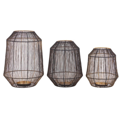 Lanterna Ptmd justy l nero color oro 38 cm | 2 pezzi