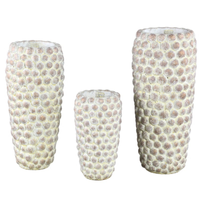 Ptmd vaso da fiori noise alto m crema 45 cm | 2 pezzi
