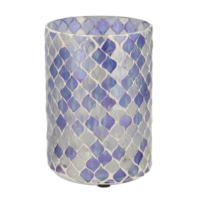Daan portavelas de madera curvada mosaico l violeta 15 cm | 12 piezas