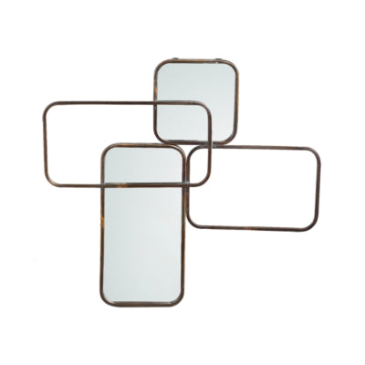 Specchio Ptmd struttura in ferro feron rettangoli 84 cm | 2 pezzi