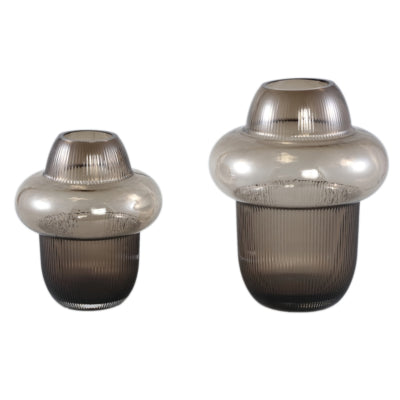 Vaso Ptmd marlene vetro fumé marrone 25,5 cm | 6 pezzi