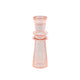 Ptmd linty pink glass candleholder cone shape | 8 stuks