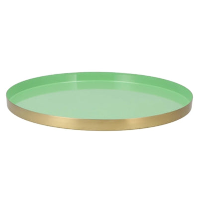 Bandeja Daan madera curvada Marrakech color menta dorado 40 cm | 4 piezas