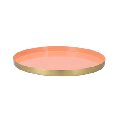 Bandeja Daan de madera curvada melocotón de Marrakech color oro 33 cm | 6 piezas