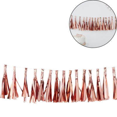 Ginger ray tasselslinger roségoudkleurig 2 m | 20 stuks