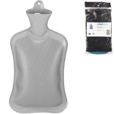 Borsa dell'acqua calda Relaxdays grigia 2 l | 6 pezzi