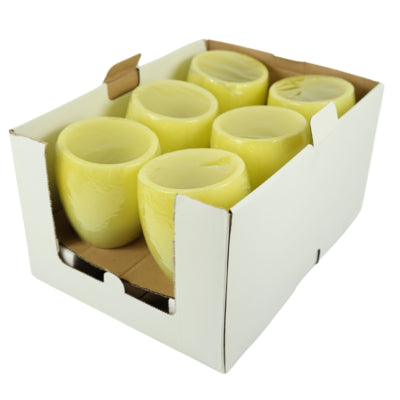 Candela di cera con tealight giallo 11 x 12 cm | 12 pezzi
