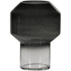Vaso in legno jaxx nero trasparente 26 cm | 6 pezzi