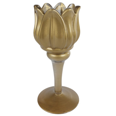 Portacandela tulipano color oro 16 cm | 16 pezzi