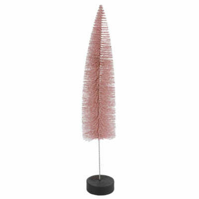 Albero di Natale Countryfield su base glitter rosa antico 40 cm | 12 pezzi