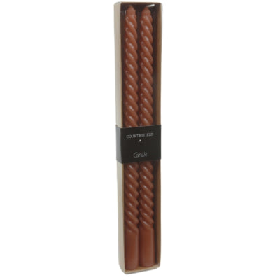 Candele da cena Countryfield twirly marroni 2 x 30 cm set da 2 | 24 pezzi