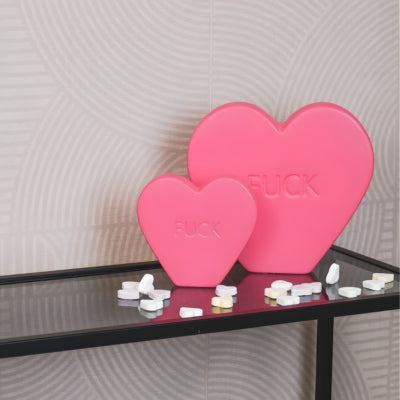 Housevitamin estatua caramelo corazón joder rosa 19,5 cm | 6 piezas
