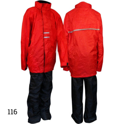 Traje de lluvia Ralka rojo negro talla 116 | 14 piezas