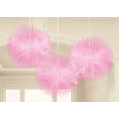Decorazione Amscan tulle pompon rosa 30 cm set da 3 | 27 pezzi