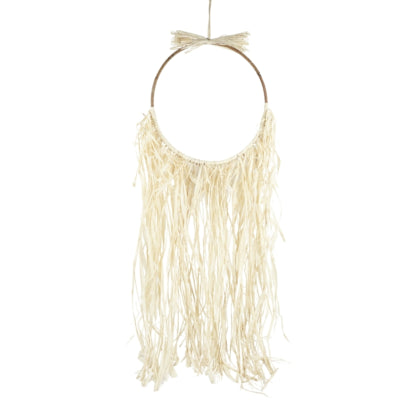Decorazione murale cerchio in rafia rattan 100 cm | 12 pezzi