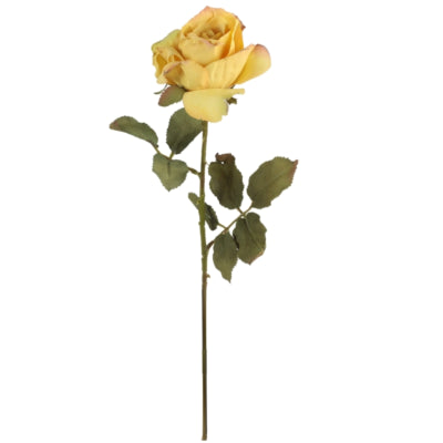 Countryfield flor artificial rosa amarillo 62 cm | 12 piezas