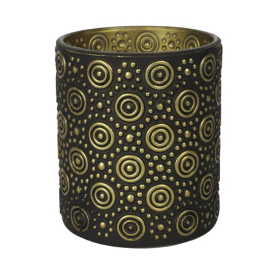 Portacandela Countryfield Hailey M color oro nero 10 cm | 24 pezzi