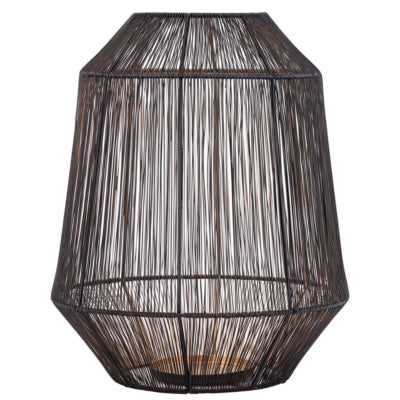 Ptmd windlicht justy l zwart goudkleurig 38 cm | 2 stuks