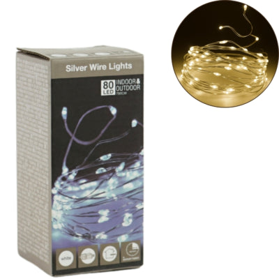 Catena luminosa 80 LED spina EU bianca 790 cm | 24 pezzi