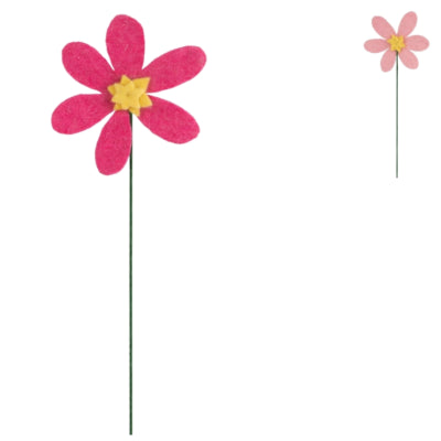 Fiore artificiale in feltro rosa rosa antico 33 cm 2 assortiti | 24 pezzi
