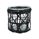 Portacandele Gusta in rattan nero 10,5 cm | 6 pezzi