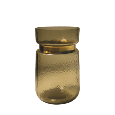 Ptmd vaso quilio a forma di vetro marrone 20 cm | 4 pezzi