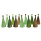 Statua di Daan Kromhout Serie albero di Natale LED scintillante su batteria vetro verde 22 cm 12 assortiti | 12 pezzi
