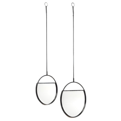 Il gemellaggio di specchi da parete Housevitamin è vincente nero 100 cm set da 2 | 6 pezzi