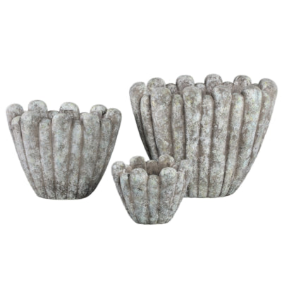 Ptmd vaso da fiori Minter m grigio 36 cm | 2 pezzi