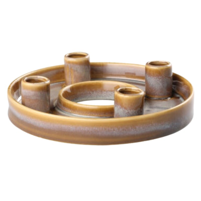 Bepurehome candeliere pratico in ceramica marrone 21 cm | 6 pezzi
