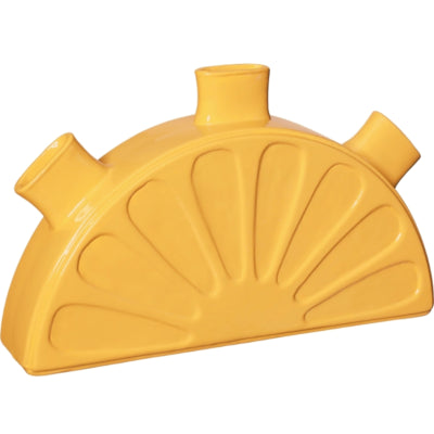 Jarrón amarillo ocre limón 28 cm | 8 piezas